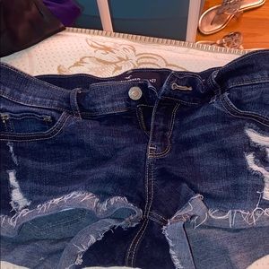 Denim blue jean shorts